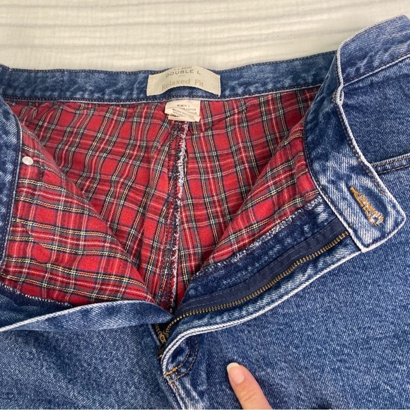 LL Bean Relaxed Fit Double L Fleece Lined Straight Leg Jeans 18 Petite Cotton - Picture 7 of 16